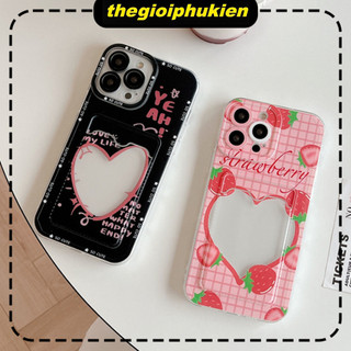 Ốp lưng iphone trong túi đựng thẻ ảnh Love strawberry 7/7plus/8/8plus/xs/11/12/13/14/15/pro/max/plus/promax - ct2000