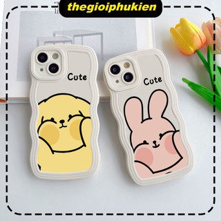 Ốp lưng iphone viền gợn sóng Cún thỏ cute dành cho ip 6/7/8/plus/x/xr/xs/11/12/13/14/15/pro max - sm2001