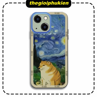 Ốp lưng iphone cạnh vuông bảo vệ camera Cheems Van Gogh dành cho ip 6 đến 16promax - ng863