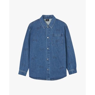 MLB - Áo sơ mi denim cổ bẻ tay dài Classic Embossed Monogram_3ADRM0841-50INS