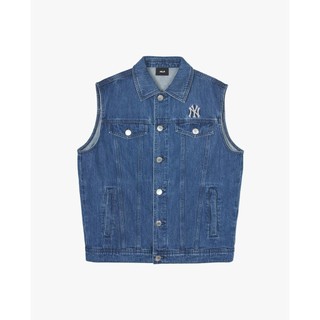 MLB - Áo khoác denim unisex cổ bẻ sát nách Basic Mega Logo_3AVTB0141-50INS