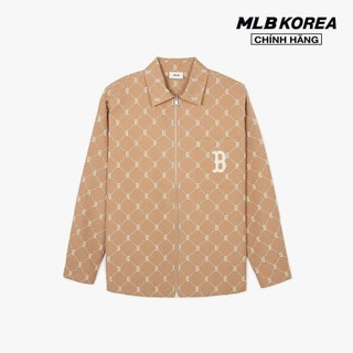 MLB - Áo sơ mi unisex cổ bẻ tay dài Monogram Jacquard_3AWSM0441-43CAL