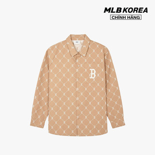 MLB - Áo sơ mi unisex cổ bẻ tay dài Diamond Monogram Jacquard Cotton_3AWSM0541-43CAL