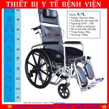 Xe Lăn Lucass X7A – Xe Lăn Bô Vệ Sinh, Ngả Lưng, Nâng Chân, xe lăn đa năng, xe lăn ngả bô