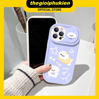 Ốp lưng iphone nắp trượt che camera cún trắng cute dành cho ip 6/6s/7/8/x/xr/xs/11/12/13/14/pro/max/plus/promax - sc2008