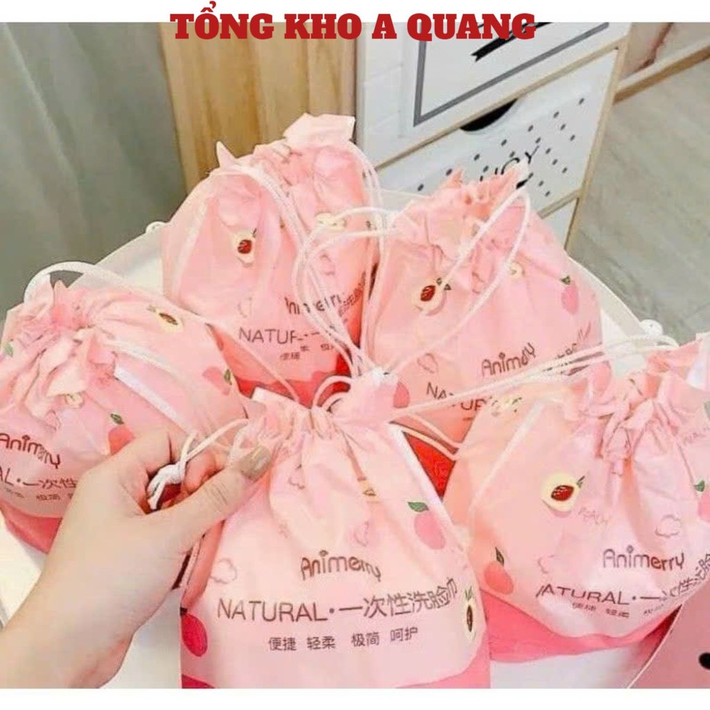 CUỘN KHĂN HỒNG, Khăn Lau Mặt Cottton Cao Cấp Animerry Dùng 1 Lần, ƯớtTẩy Trang, Khăn Bông Mềm, Lau Khô-MA:KHANHONG