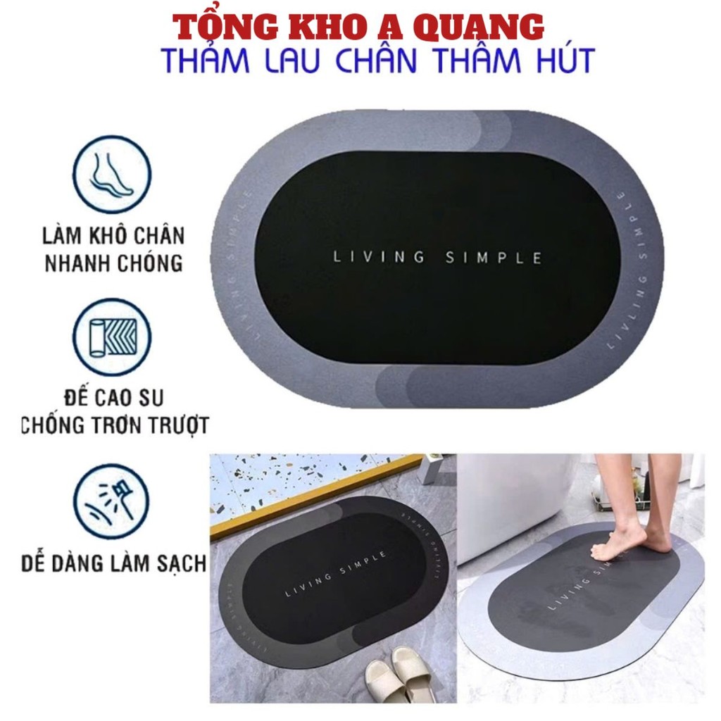 THẢM LAU CHÂN94387 SILICN VUÔNG, Thảm lau chân silicon siêu thấm hút mẫu vuông - THAMLAUCHAN4574