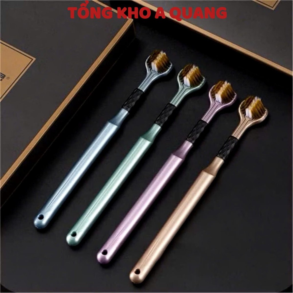 BỘ 4 BÀN CHẢI ĐÁNH RĂNG 3 MẶT ,3 Chiều, Lông Mềm Cao Cấp Đánh Bay Mọi Mảng Bám, Bàn Chải Răng-MA:BANCHAI