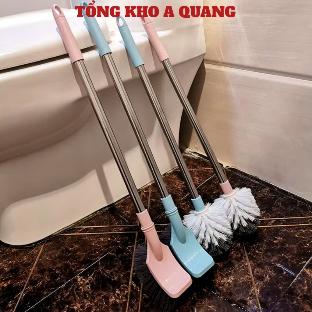 (COMBO 2) CỌ VỆ SINH ĐẦU TRÒN, ĐẦU VUONG, Cọ Toilet Cán Kim Loại Đầu Tròn Vệ Sinh Bồn Cầu 50CM Chắc Chắn - MA:COVESINH
