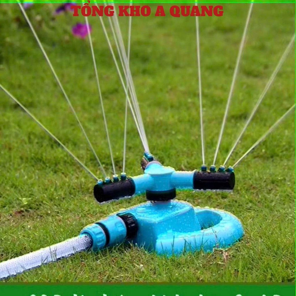 ĐẦU VÒI TƯỚI CÂY 360 ĐỘ. Vòi Phun Nước Tưới Cây Bằng Nhựa Xoay 360 Độ Tự Động Màu Xanh, Tặng Kèm Đầu Nối-MA:DAUVOI