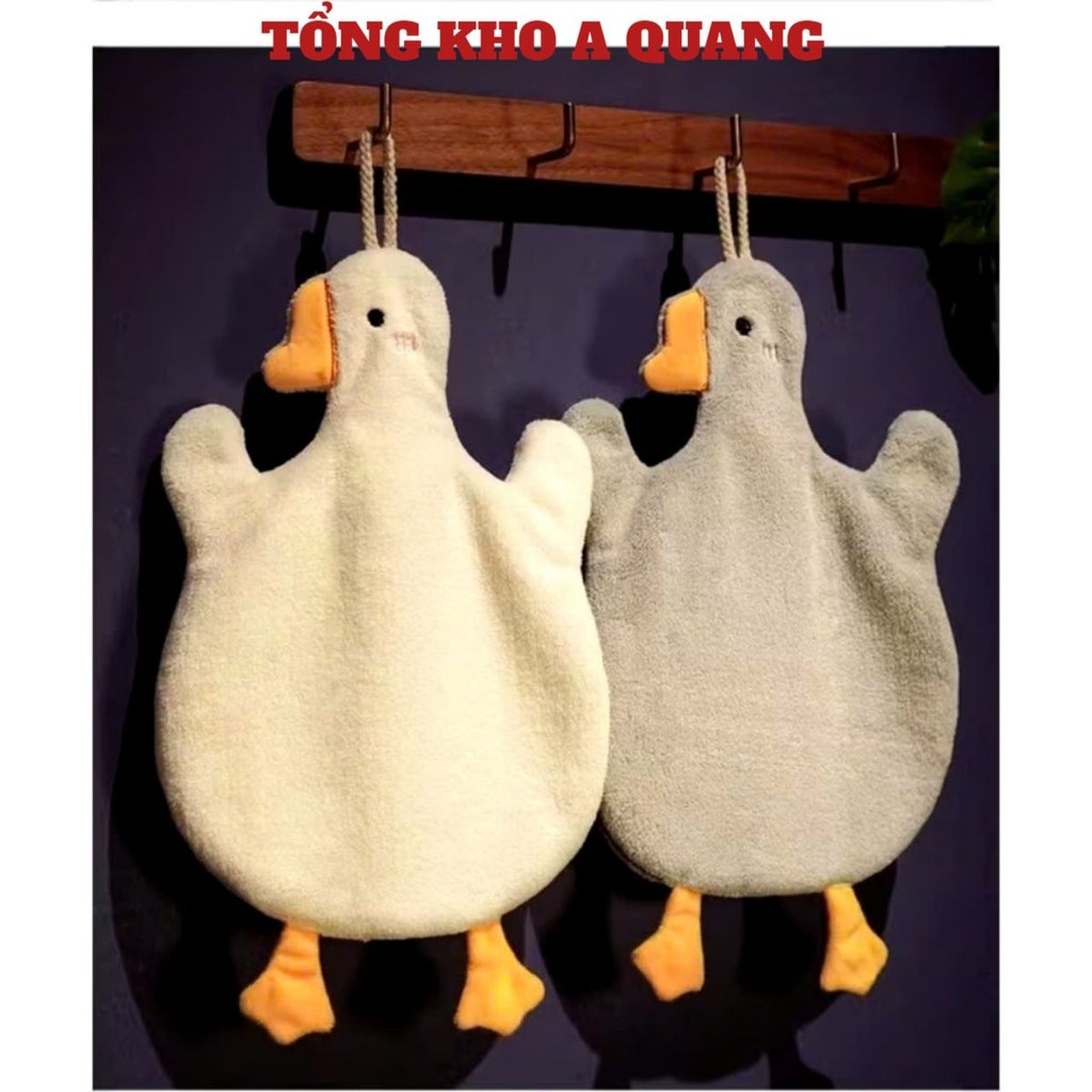 KHĂN LAU TAY CON VỊT 2 LỚP , Khăn lau tay treo tường họa tiết con vịt,Khăn tay treo 2 lớp siêu thấm hút- M:6KHĂNLAU