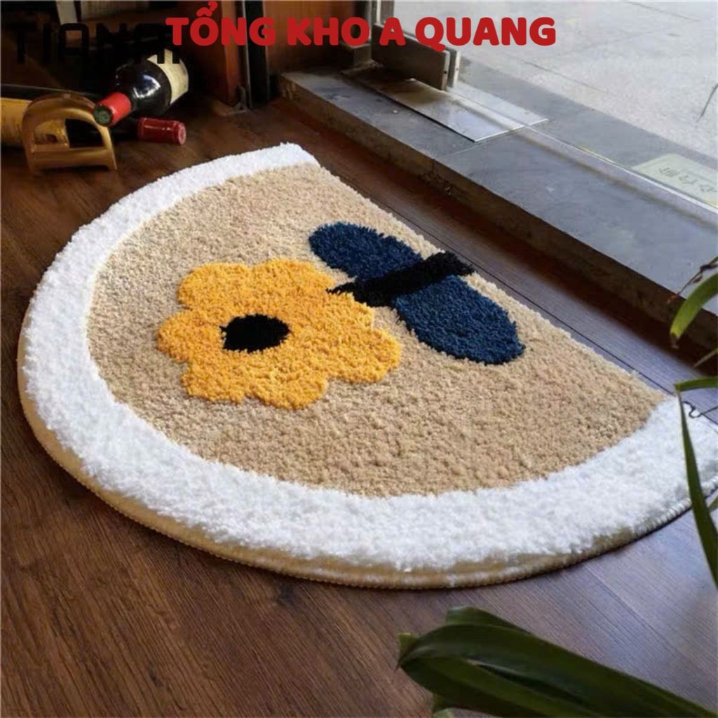 Thảm Lau Chân In Hình Họa Tiết 5D Cute Siêu Thấm Nước Chống Trơn Trượt, THẢM HÌNH HOA - MÃ: THAM0234