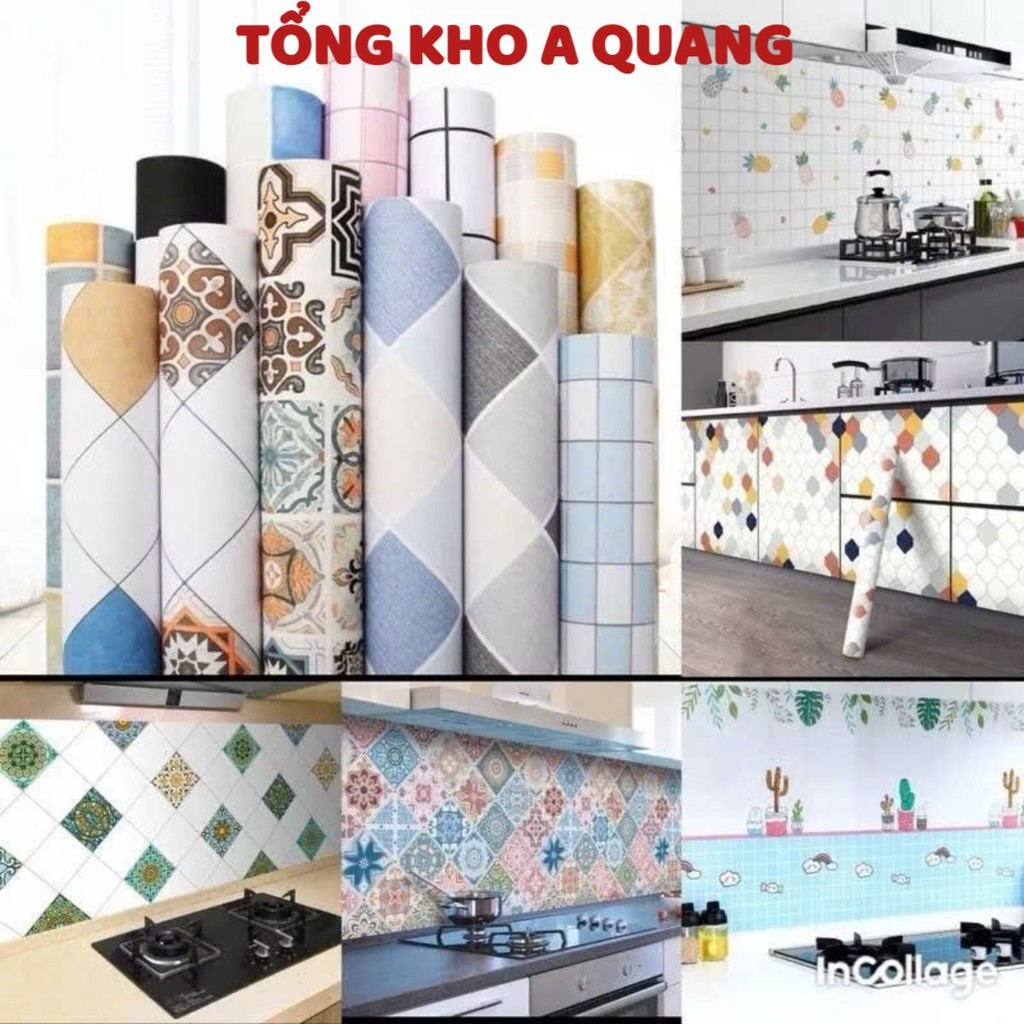 Giấy dán bếp cao cấp, decal dán bếp tráng nhôm chống thấm nước, chịu nhiệt cao, TẤM DÁN TƯỜNG TRANG TRÍ - MÃ: DECAL8WE