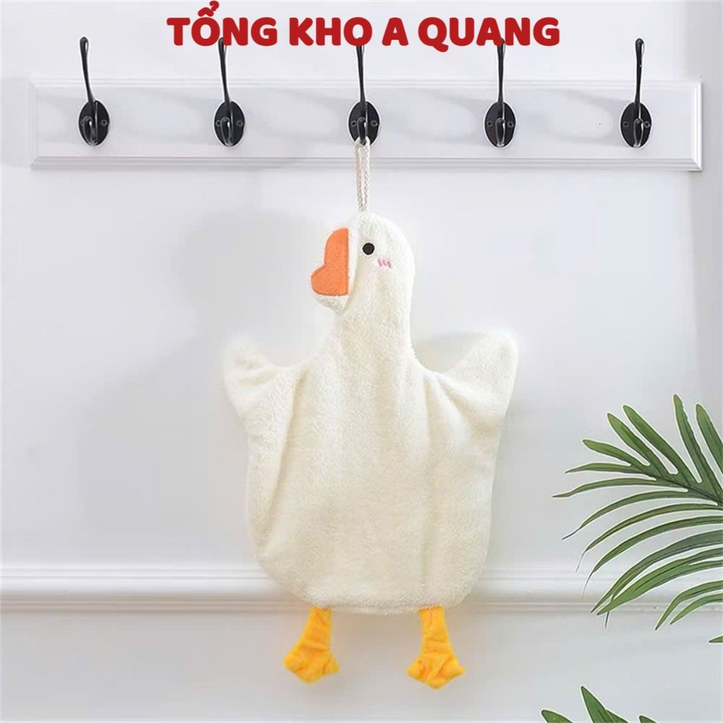 Khăn lau tay nhà bếp con vịt 2 màu dễ thương siêu thấm hút siêu thấm nước hai lớp, KHĂN 2 LỚP HÌNH VỊT - MÃ: KHNA746