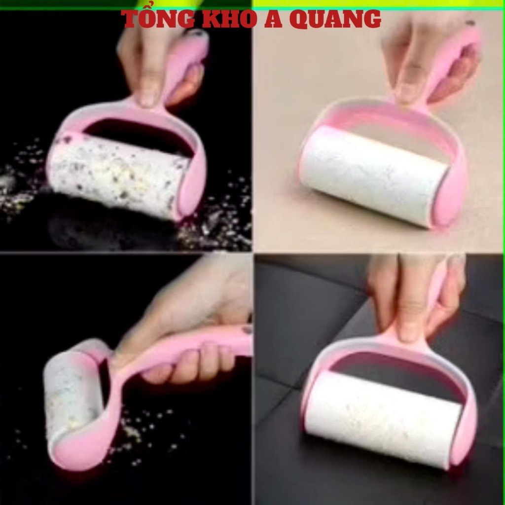 SET CÂY LĂN BỤI KÈM 6 LÕI, Bộ Cây Lăn Bụi 6 Lõi Lăn Thay Thế Làm Sạch Quần Áo, Ga Giường, Sofa, Lông Chó Mèo: CHỔI PHỦI