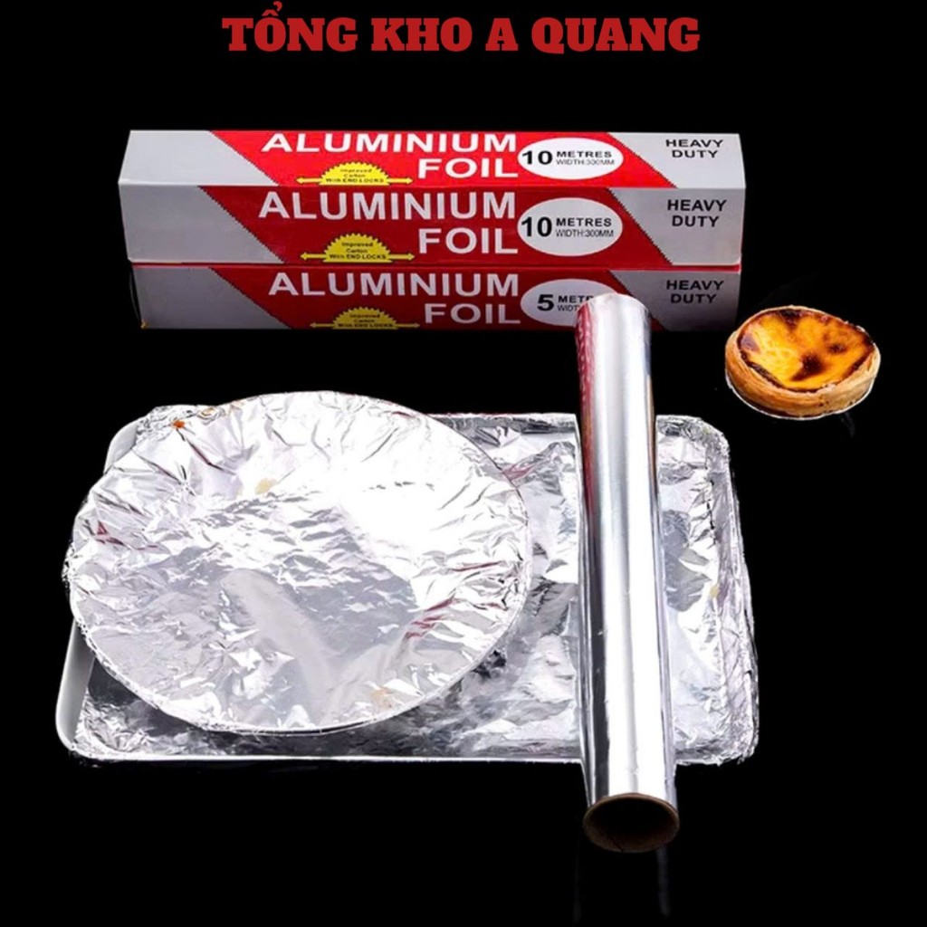 (COMBO 5) CUỘN GIẤY BẠC 5M*30CM, CUỘN GIẤY BẠC NƯỚNG ALU (size 30cm x 5m) - GIẤY BẠC NƯỚNG ĐA NĂNG