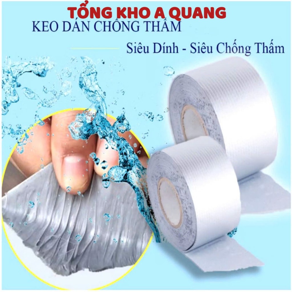 BĂNG KEO CHỐNG THẤM, Cuộn 5 Mét Băng Keo Dán Rộng10cm, Miếng Siêu Dính, Chống Thấm Nước, Keo Chống Dột -MA:5BANGKEO