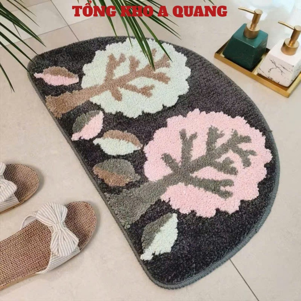 Thảm Lau Chân In Hình Họa Tiết 5D Cute Siêu Thấm Nước Chống Trơn Trượt , THẢM LAU CHÙI CHÂN HÌNH HOA : THAMLAUCHUICHAN