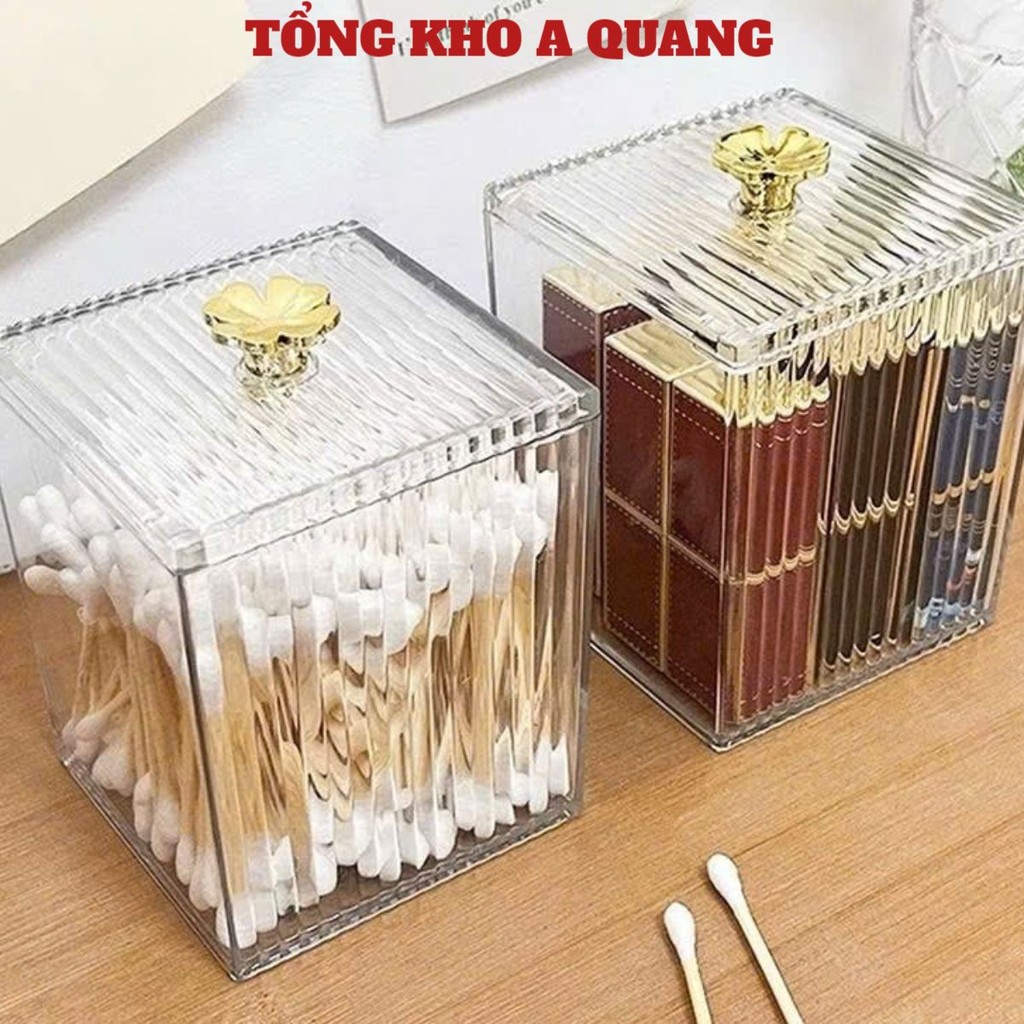 Hộp Trong Suốt Đựng Tăm Bông Đa Năng Đựng Đồ Nhỏ Mỹ Phẩm , HỘP NHỰA ĐA NĂNG TRONG SUỐT - HOPDUNGTAM5