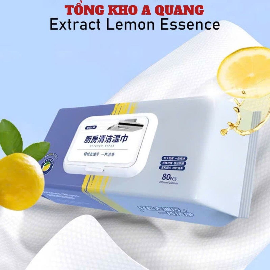 KHĂN LAU BẾP ĐA NĂNG , Khăn Ướt Lau Bếp Lau Đồ Gói 80 Tờ - MÃ: KHANLAUBEP56