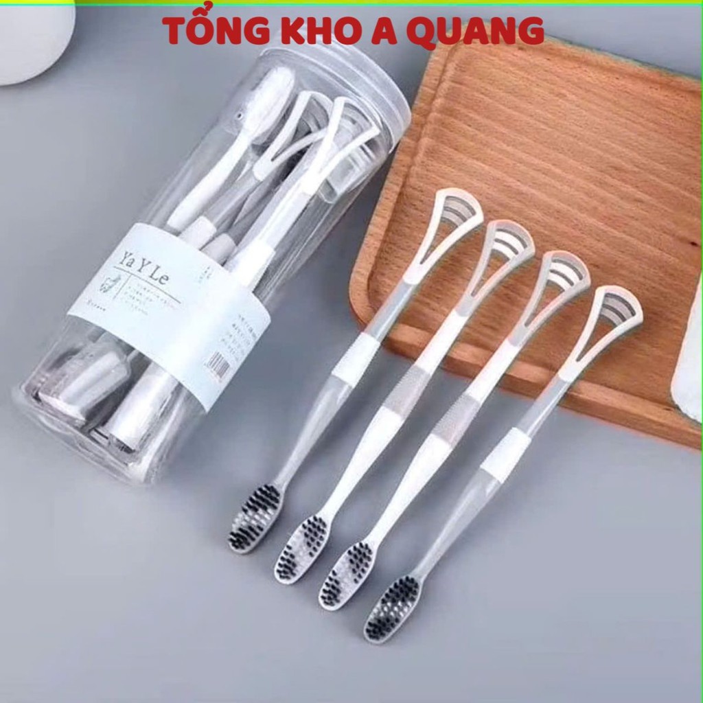 HỘP 8 BÀN CHẢI ĐNHS RĂNG , Hộp 8 chiếc bàn chải đánh răng 2 in 1 có rơ lưỡi tiện dụng - BANCHAIDANHRANG056