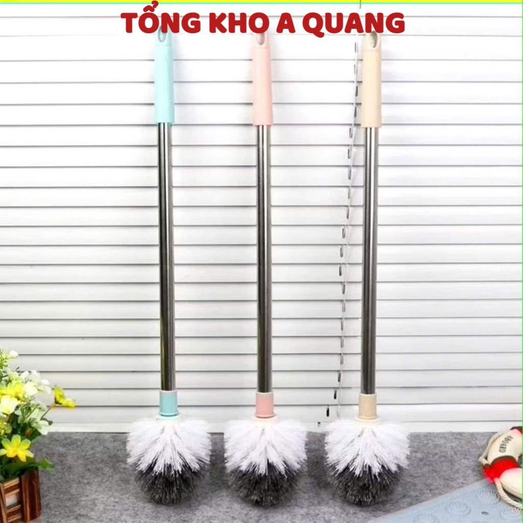 (COMBO 2) CỌ VỆ SINH ĐẦU TRÒN , ĐẦU VUONG, Cọ Toilet Cán Kim Loại Đầu Tròn Vệ Sinh Bồn Cầu 50CM Chắc Chắn - COVESINH65