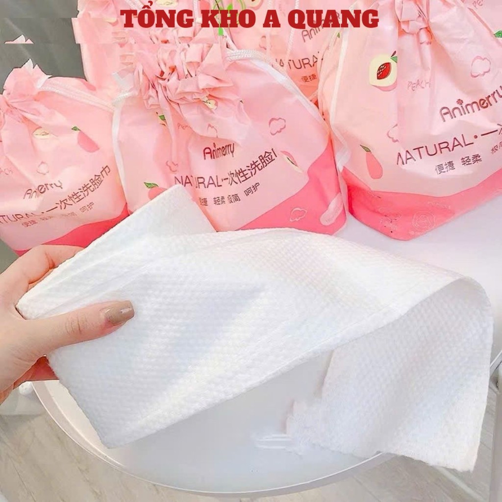 CUỘN KHĂN HỒNG , Khăn Lau Mặt Cottton Cao Cấp Animerry Dùng 1 Lần, ƯớtTẩy Trang, Khăn Bông Mềm, Lau Khô: KHANHONG