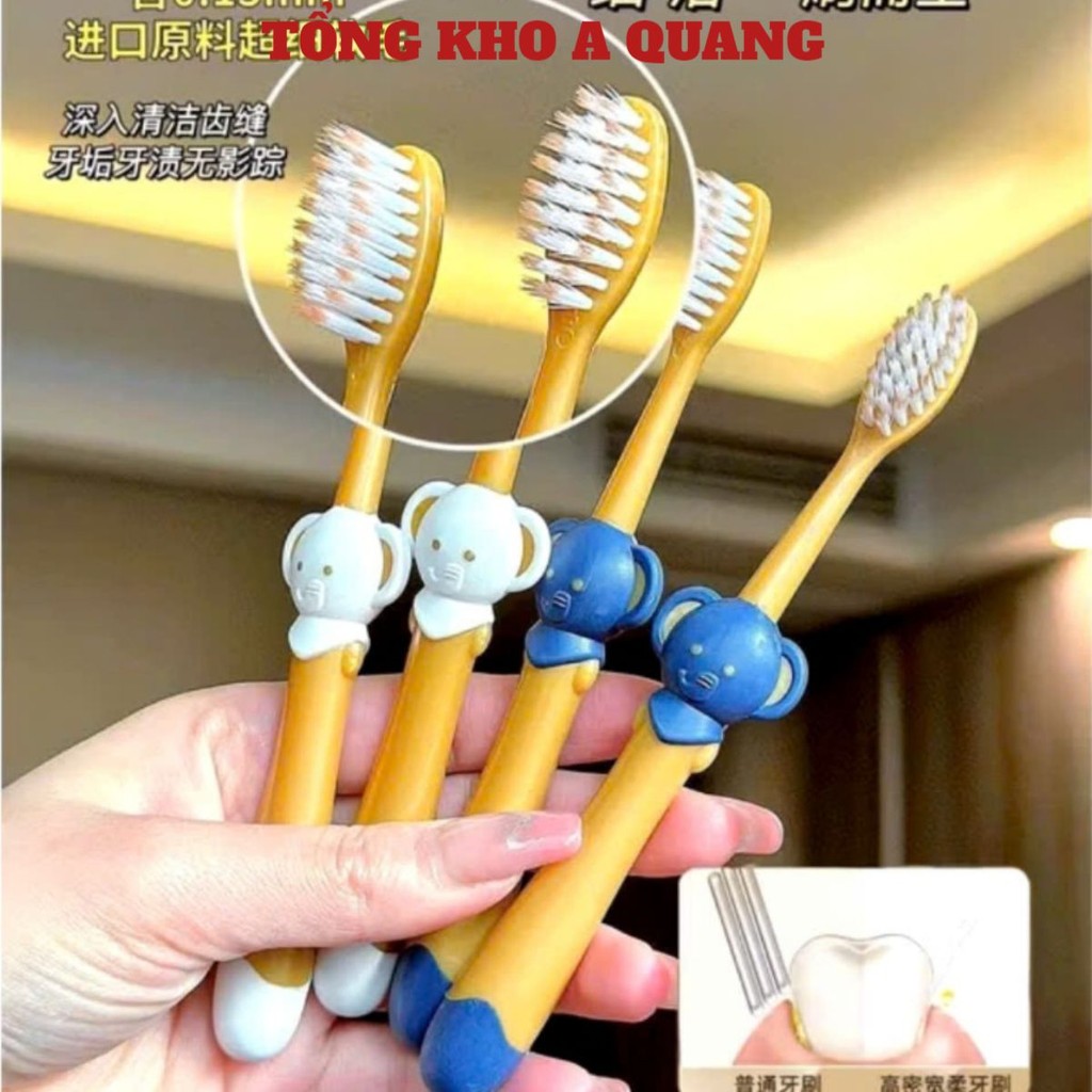 VỈ 6 BÀN CHẢI CHO BÉ , VỈ 6 bàn chải đánh răng cho bé hình gấu dễ thương - MA: BANCHAICHOBE