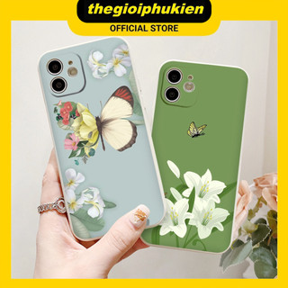 Ốp iphone - Ốp lưng iphone cạnh vuông bảo vệ camera hoa ly trắng dành cho ip 6 đến 16promax - ng364