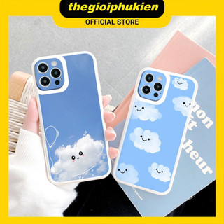 Ốp iphone - Ốp lưng iphone cạnh vuông bảo vệ camera đám mây dành cho ip 6 đến 16promax - ng339