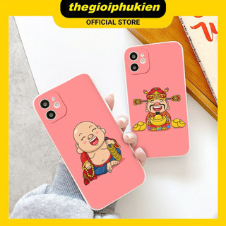 Ốp iphone - Ốp lưng iphone cạnh vuông bảo vệ camera thần tài tươi cười dành cho ip 6 đến 16promax - ng497