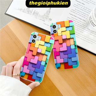 Ốp lưng iphone cạnh vuông Lego sắc màu dành cho iphone 6 đến 16promax - E101
