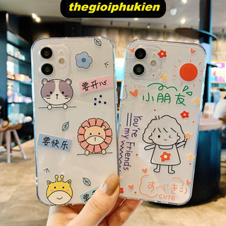 Ốp lưng iphone silicon trong suốt Hình vẽ cute dành cho iphone 6 đến 16promax - T121
