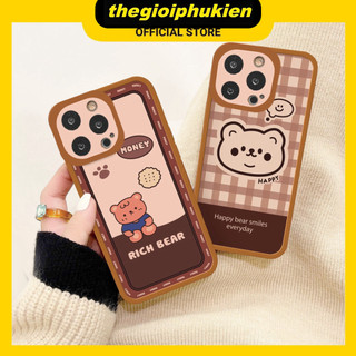 Ốp iphone - Ốp lưng iphone cạnh vuông viền camera Mun Bear dành cho ip 6 đến 16promax - G46