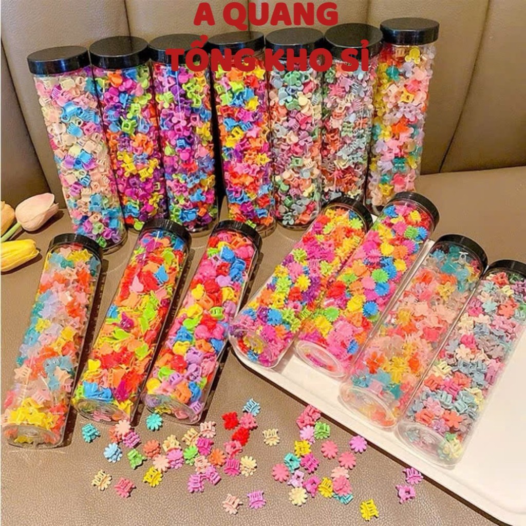 KẸP TÓC DỄ THƯƠNG CHO BÉ, hôp 100 Kẹp Tóc Hình Hoa / Cặp Tóc Ngôi Sao Dễ Thương Cho Bé Gái: KEPTOCCHOBE92
