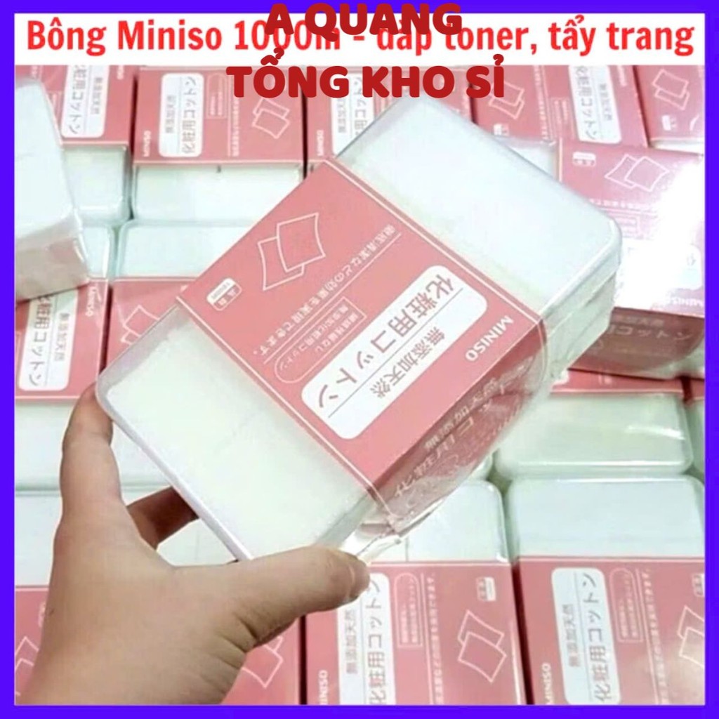 BÔNG ĐẮP TONER, Bông tẩy trang đắp toner 1000 miếng =MA:BONGTAYTRANG