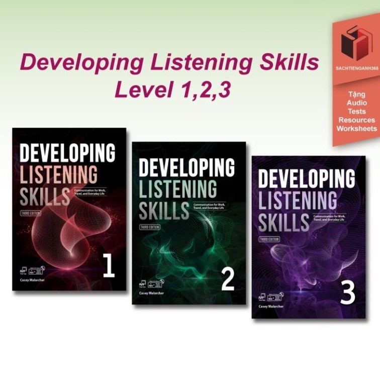 Sách - Developing Listening Skills 3rd - Level 1,2,3 bản in màu tặng ...