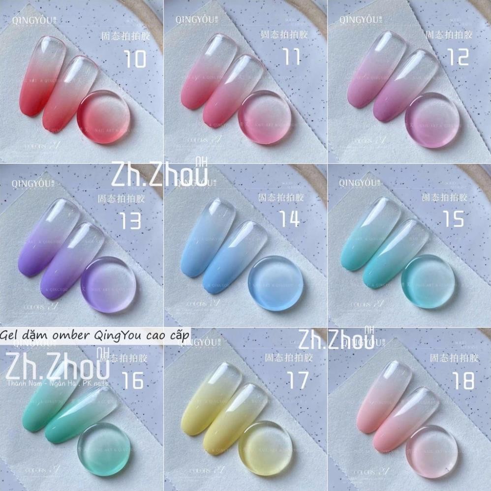 Gel dặm omber qingyou, Set  gel dặm omber 9 màu  , gel omber tone nude, gel dặm omber tone hồng