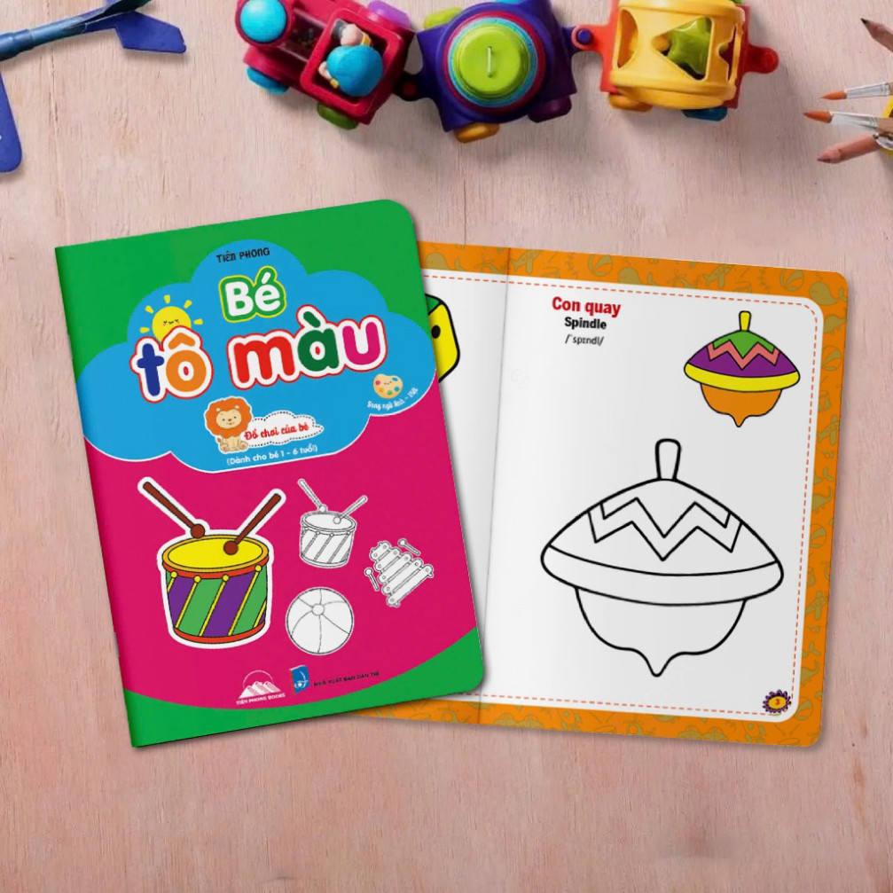 Sách - Combo 10 Cuốn Bé Tô Màu - Song Ngữ Anh - Việt Cho Bé 1-6 Tuổi