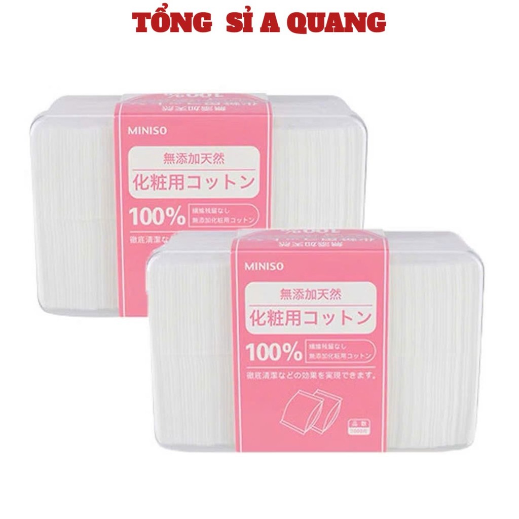 Bông Tẩy Trang 1000 Miếng Cotton Nội Địa Nhật Bản Kèm Hộp, BÔNG ĐẮP TONER - MÃ: BONG743