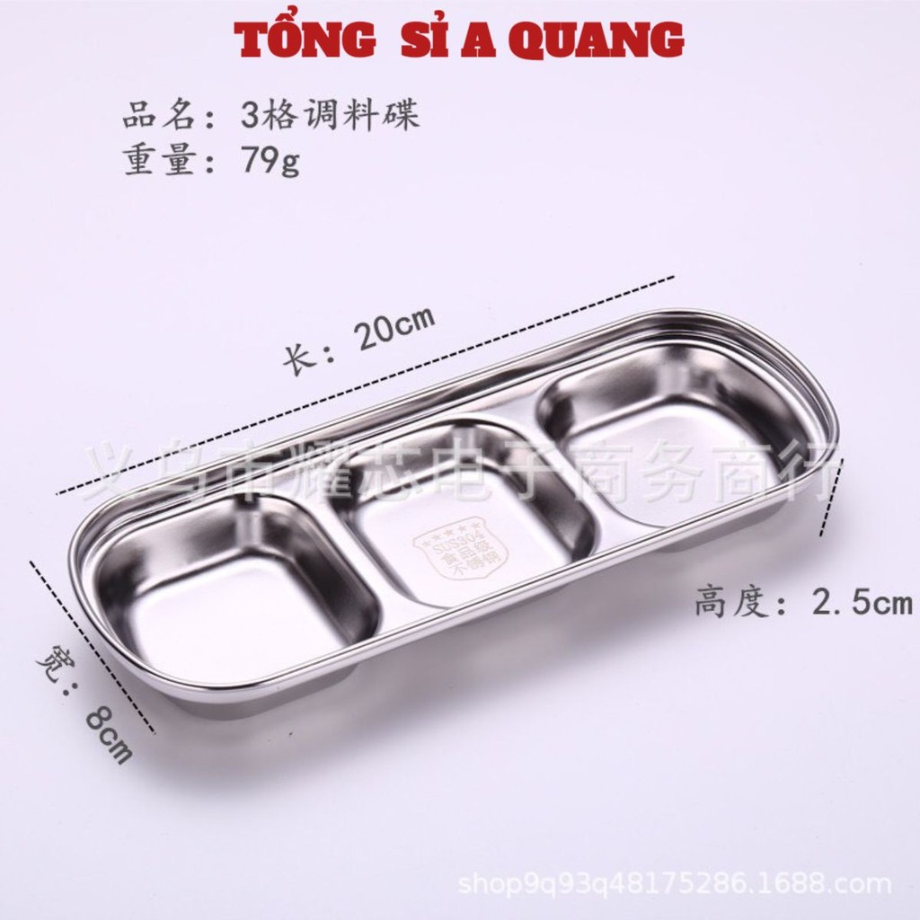 Khay Vàng Nhiều Ngăn TAMUSHOP92 Đĩa Nước Chấm Đựng Gia Vị 3 4 Ngăn Chén Inox Mạ Nhỏ Để Dụng Cụ Y Tế