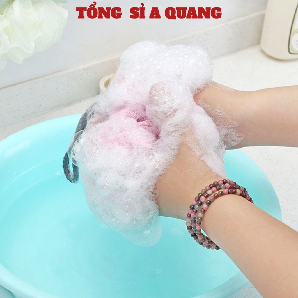 Bông tắm lưới lớn hai màu sắc thời trang, phù hợp cho cả nam và nữ