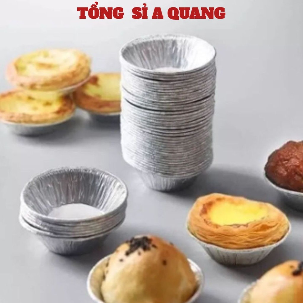 Set 100 Khuôn giấy bạc Làm Bánh Tart Bằng Lá Nhôm Tiện Dụng