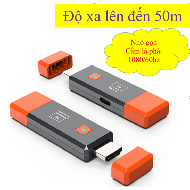 HDMI không dây 1080P 50m cho máy ảnh Máy tính xách tay PC