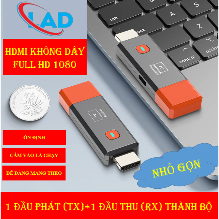 HDMI không dây 1080P 50m cho máy ảnh Máy tính xách tay PC