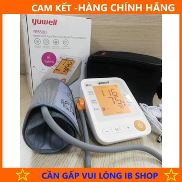 Máy Đo Huyết Áp Bắp Tay YUWELL YE650D - Có Giọng Nói Tiếng Việt, HÀNG CTY - Hàng Hãng