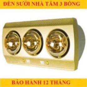 Đèn sưởi nhà tắm 3 bóng treo tường, đèn sưởi nhà tắm 2 bóng trắng kim cương, Bóng đèn sưởi phòng tắm đui sứ ca