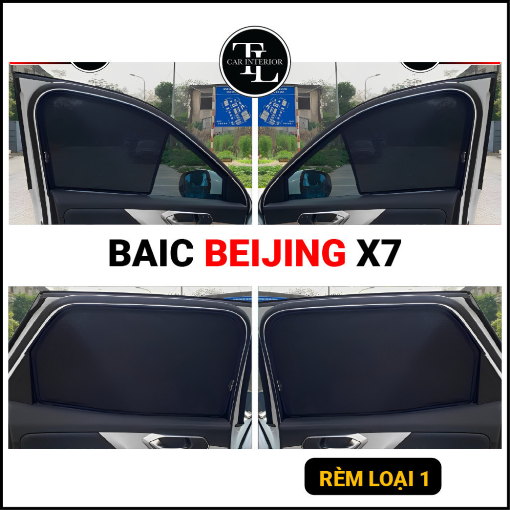 Rèm nam châm loại 1 Xe Baic Beijing X7 Bộ 4 tấm chuẩn form xe, nam châm ...