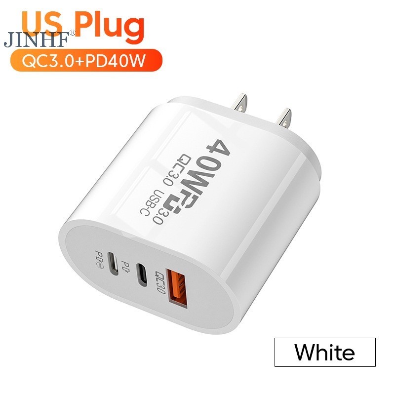 Cốc Sạc Nhanh 3 Cổng usb c 40w Cho samsung xiaomi iphone qc3.0