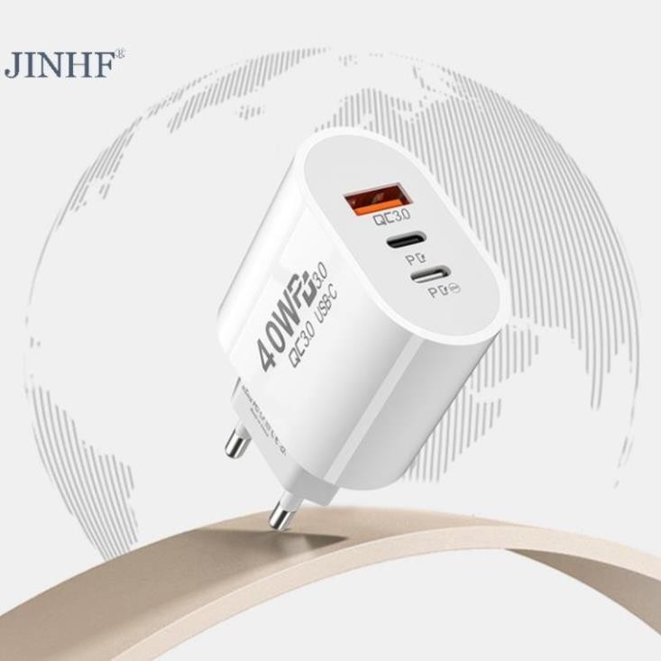 Cốc Sạc Nhanh 3 Cổng usb c 40w Cho samsung xiaomi iphone qc3.0
